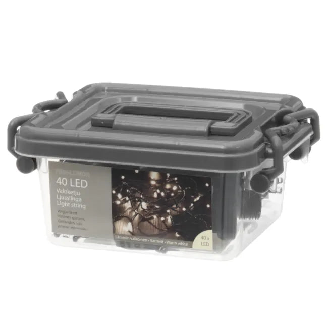 Minilys 40 LEDpærer sort