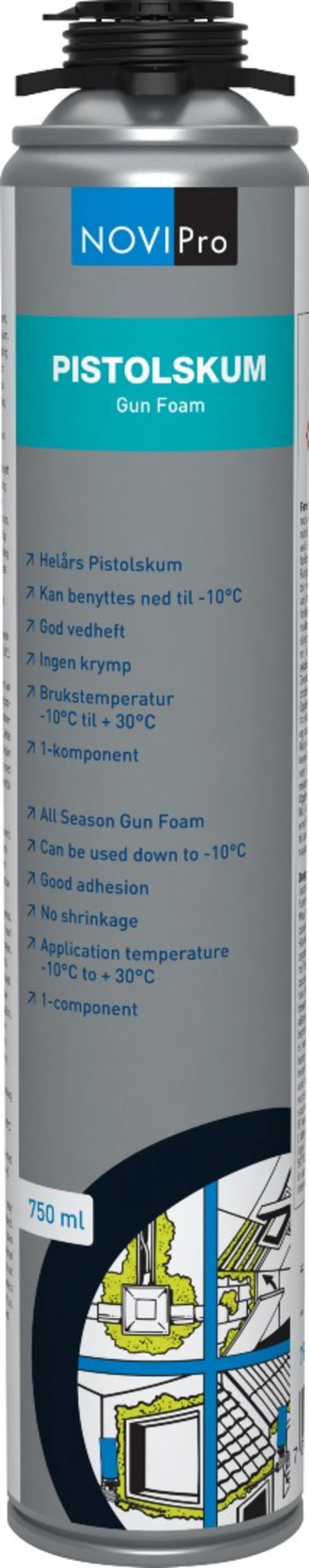 NOVIPRO PISTOLSKUM 750ML NY FUGESKUM FOR PISTOL