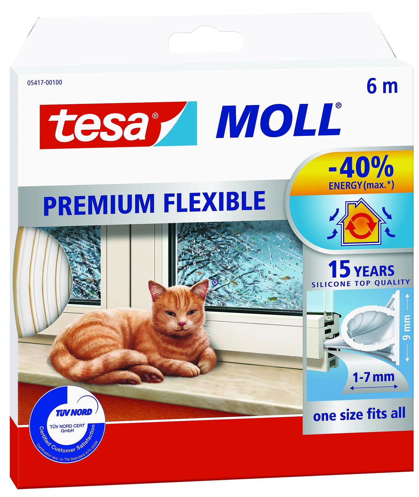 TETNINGSLIST SILIKON HVIT 6M TESA