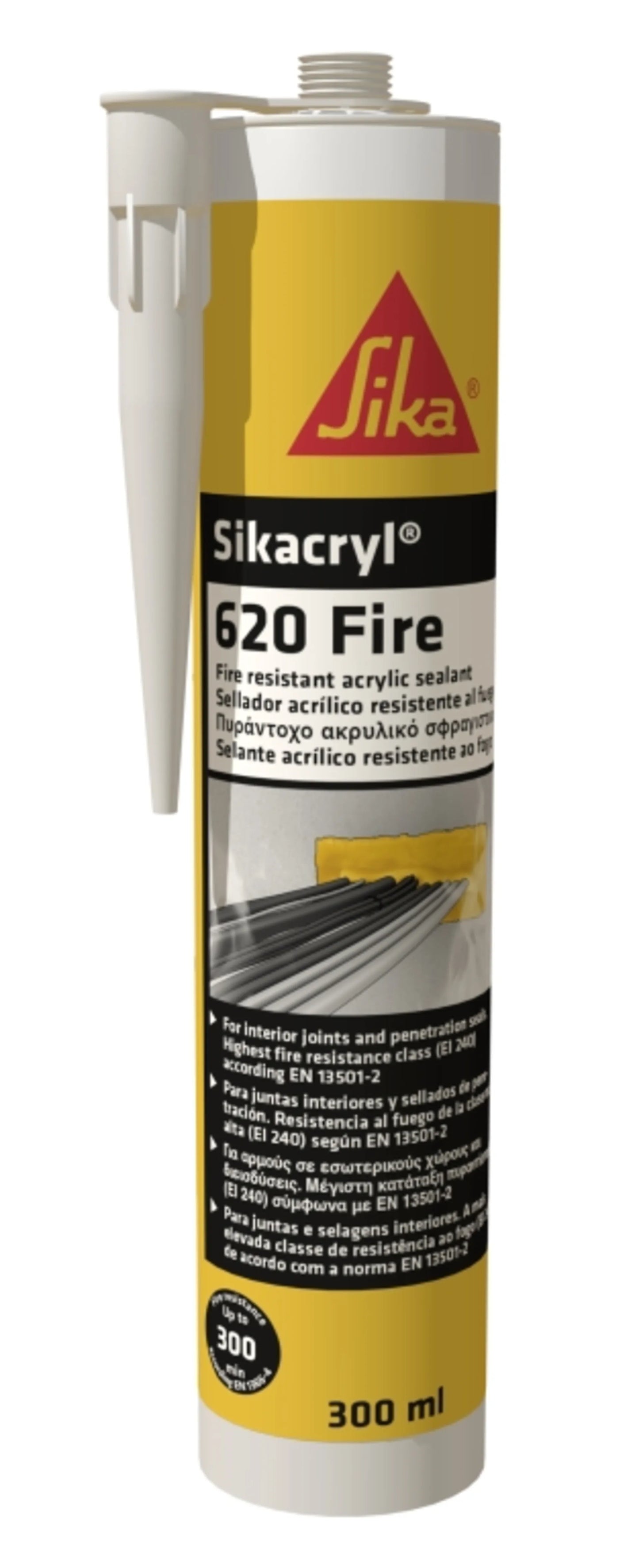 BRANNFUGEMASSE SIKACRYL-620 300 ML AKRYLBASERT. HVIT. 300