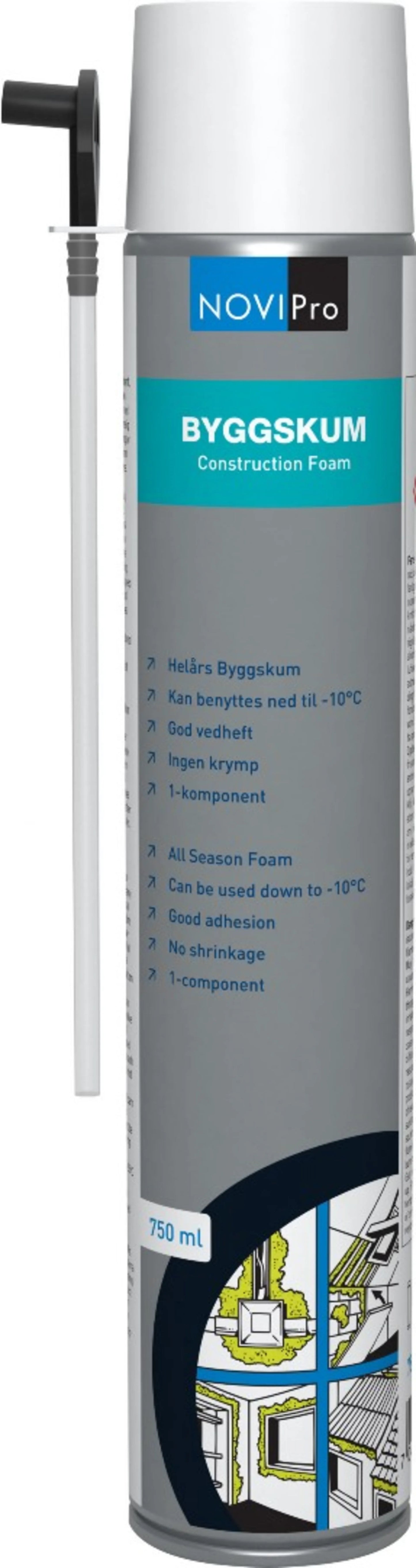 NOVIPRO BYGGSKUM 750ML FUGESKUM