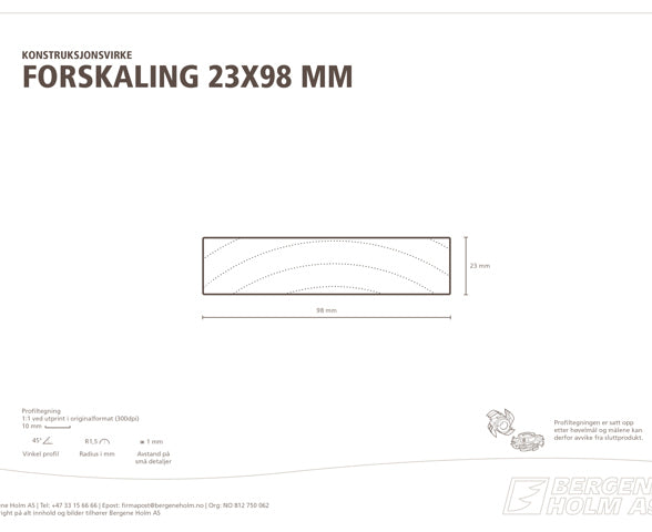 G-F 23X098 FORSKALING JUSTERT FORSKALING