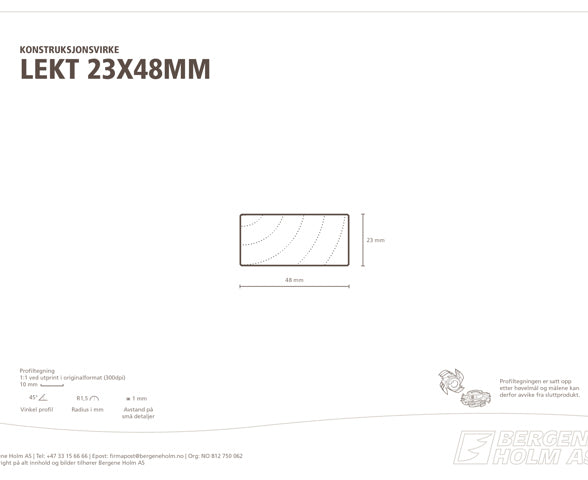 G-F 23X048 LEKT/REKKE KL1 LEKT/REKKE GRAN/FURU KLASSE 1