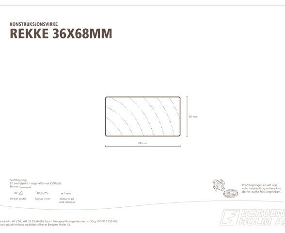G-F 36X068 LEKT/REKKE KL1 LEKT/REKKE GRAN/FURU KLASSE 1
