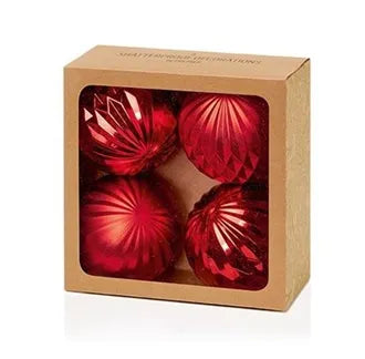 4PK RØD JULEKULE