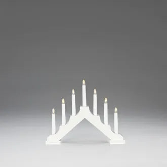 ADVENTSTAKE PÅ BATTERI MATT HVIT TRE