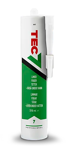 FUGEMASSE TEC7 HVIT 310 ML LIMER. FUGER. MONTERER OG REPA