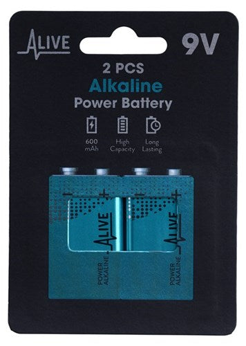BATTERI ALIVE ALKA 9V 6LR61 2-PAK
