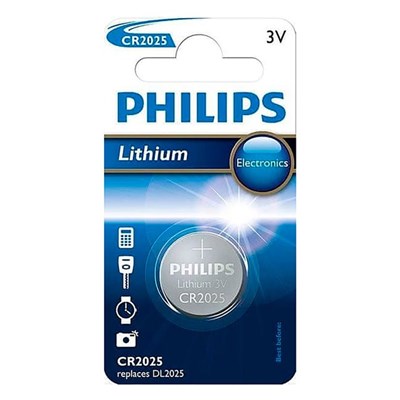 BATTERI KNAPPCELLE CR2025 3V PHILIPS