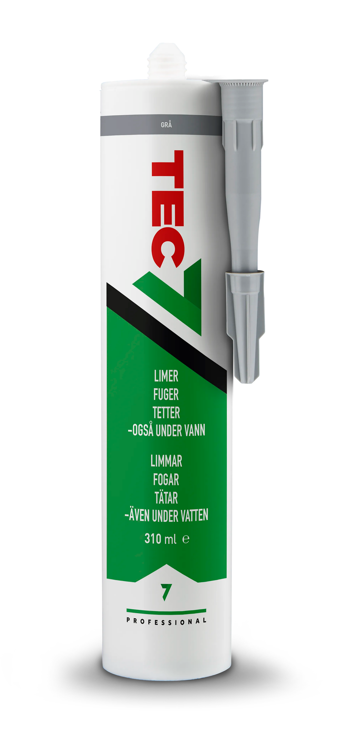 FUGEMASSE TEC7 GRÅ 310 ML LIMER. FUGER. MONTERER OG REPA