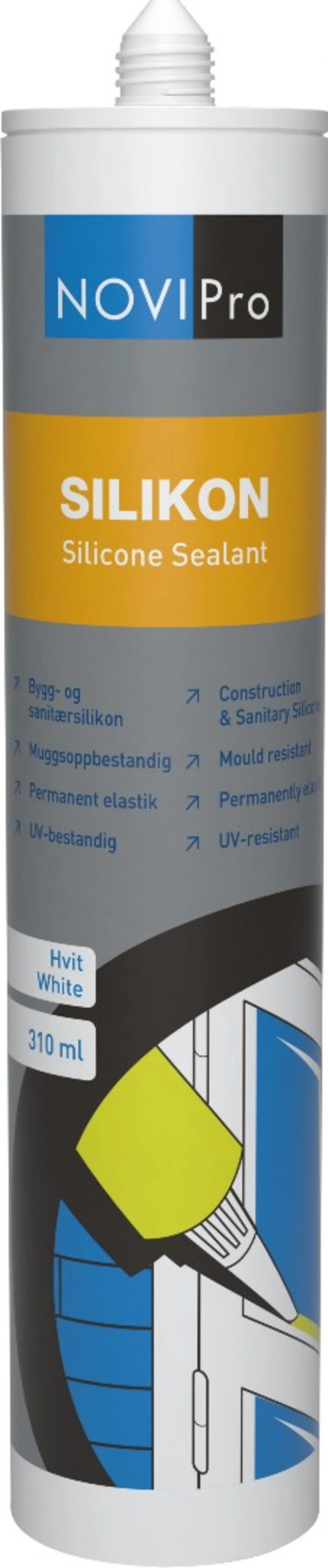 NOVIPRO SILIKON HVIT 310ML FUGEMASSE