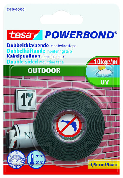 TAPE DOBBELTS 1.5MX19MM OUTDOOR TRANSPARENT TESA