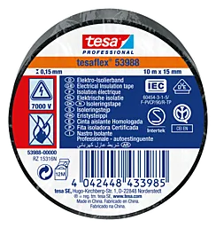 ELEKTROTAPE 10MX15MM SORT