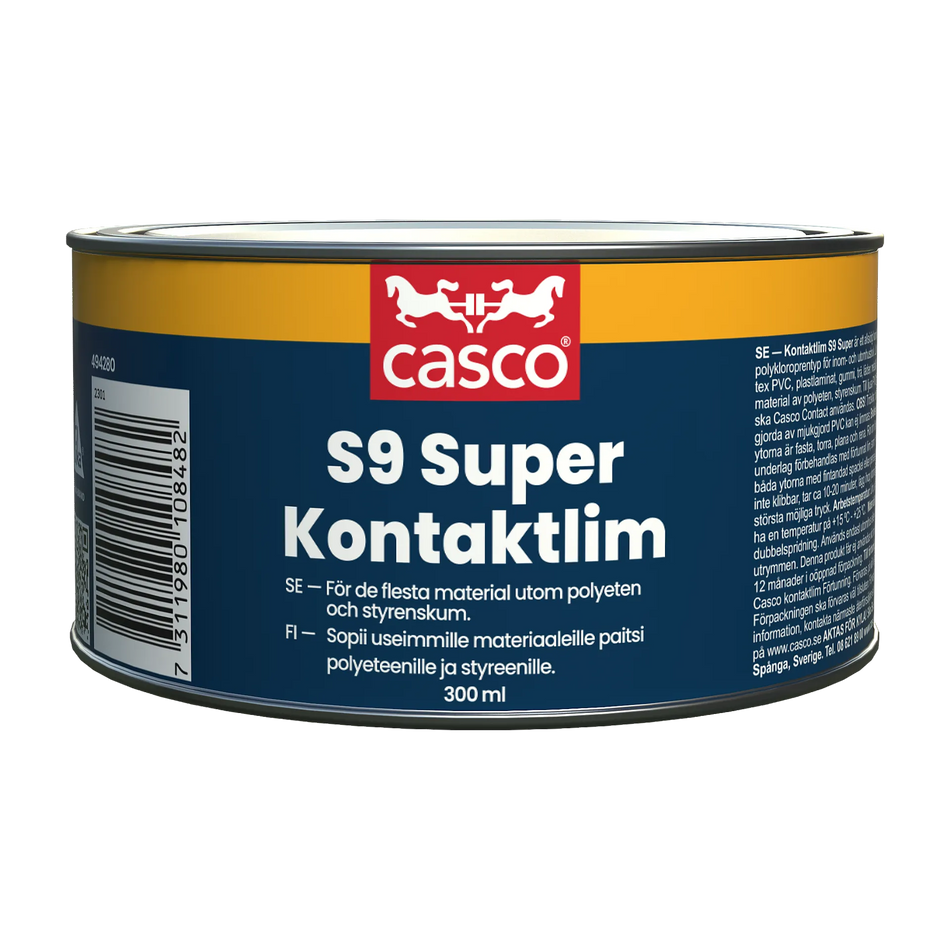 KONTAKTLIM CASCO S9 SUPER 0.3 L LØSEMIDDELBASERT