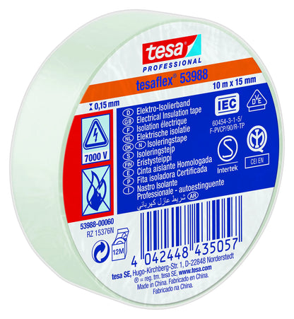 ELEKTROTAPE 10MX15MM HVIT