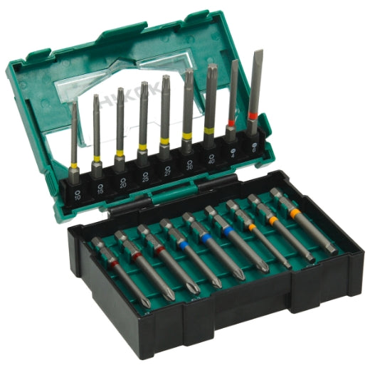 Bitsboks 1/4", 18 deler, 75 mm, slag, størrelse II