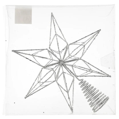 Dekorstjerne til juletre sølv 25x25cm