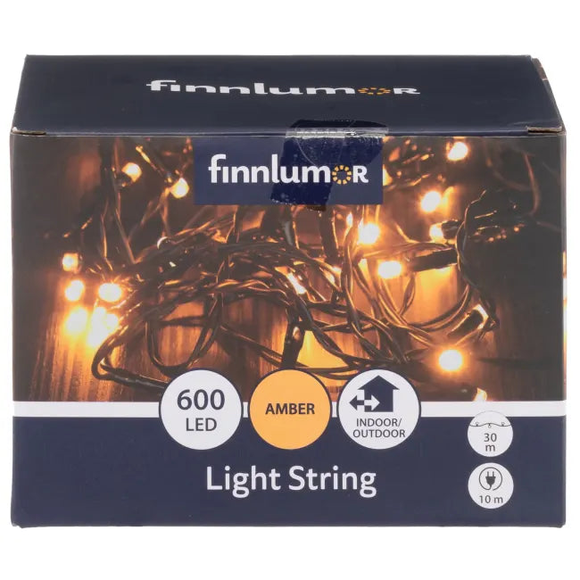 Lyslenke 600 LED Amber IP44 svart ledning