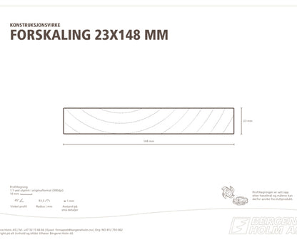 G-F 23X148 FORSKALING JUSTERT FORSKALING