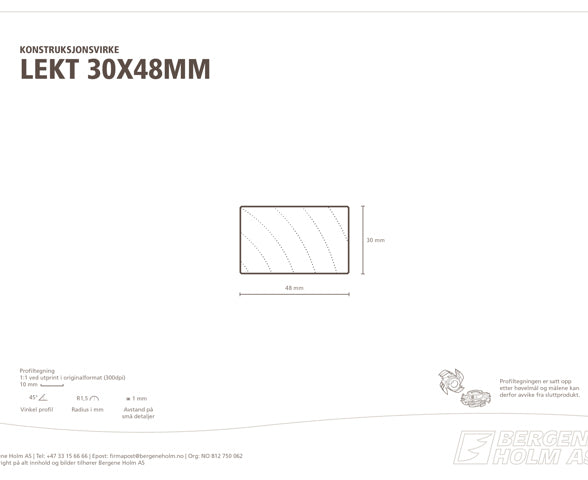 G-F 30X048 LEKT/REKKE KL1 LEKT/REKKE GRAN/FURU KLASSE 1