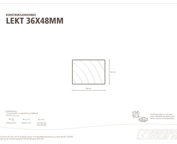 G-F 36X048 LEKT/REKKE KL1 LEKT/REKKE GRAN/FURU KLASSE 1