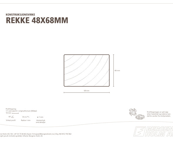 G-F 48X068 LEKT/REKKE KL1 LEKT/REKKE GRAN/FURU KLASSE 1