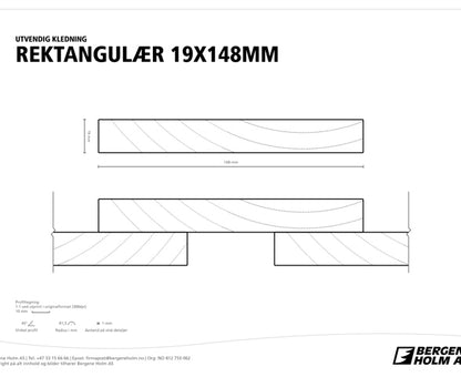 FURU 19X148 REKTKLED IMP KL1 REKTANGULÆR CU-IMPREGNERT TØRK
