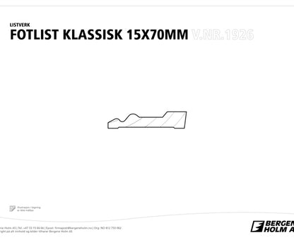 FURU 15X070X4400 FOTLIST PROF MALT FOTLIST KLASSISK MALT S05