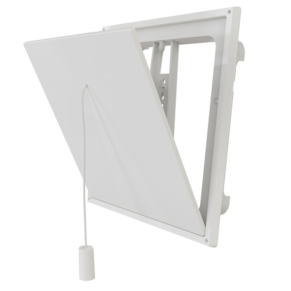 KLAFFVENTIL HVIT PLAST 150X150 MM