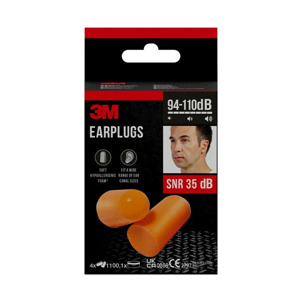 ØREPLUGG 3M 1100 94-105DB 4PAR ØREPLUGG 3M 1100 94-105DB 4PAR