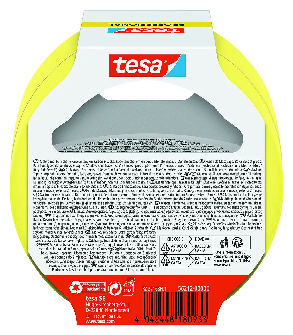 MALERTAPE 25MX25MM 2PK GUL PROFESSIONAL INNENDØRS 2-PAKNI