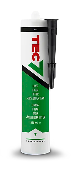 FUGEMASSE TEC7 SORT 310 ML LIMER. FUGER. MONTERER OG REPA