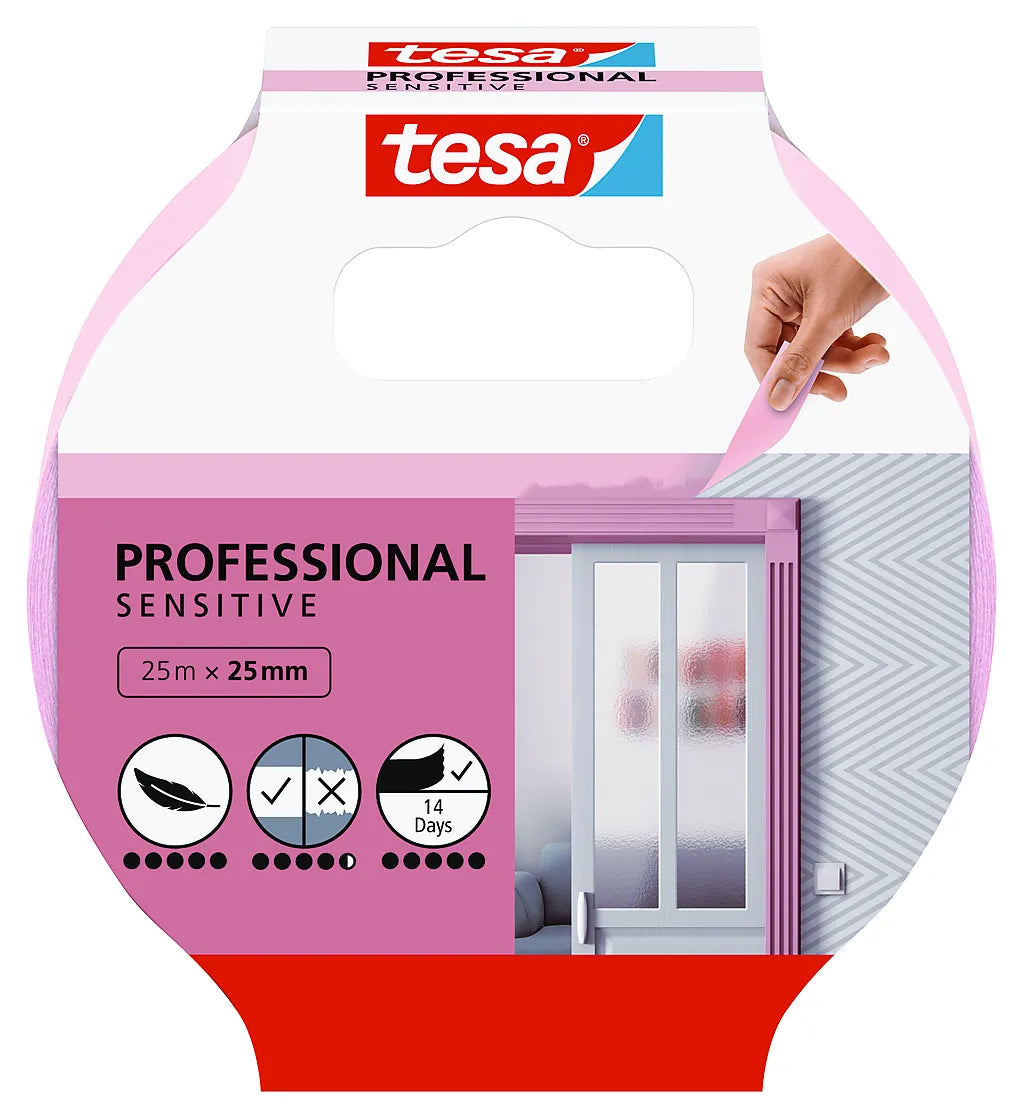 MALERTAPE SENSITIVE 25MX25MMROSA PROFESSIONAL