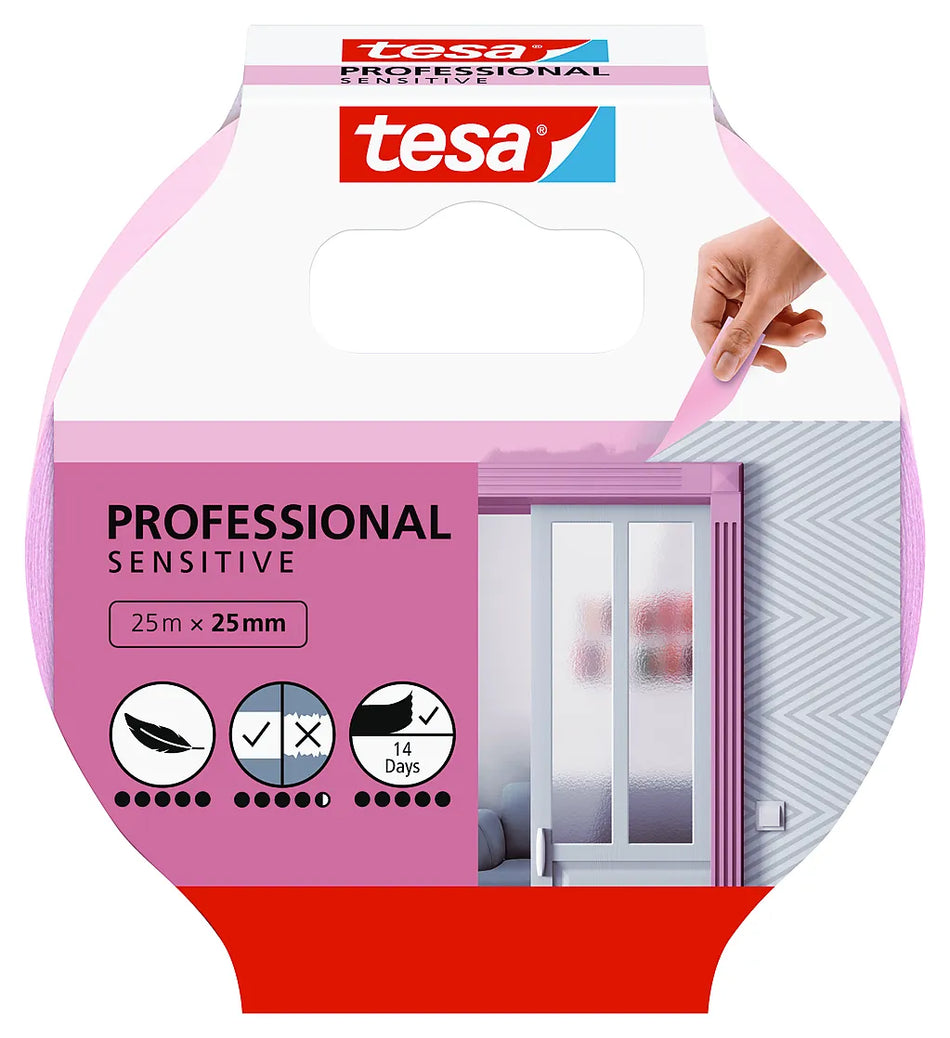 MALERTAPE SENSITIVE 25MX25MMROSA PROFESSIONAL